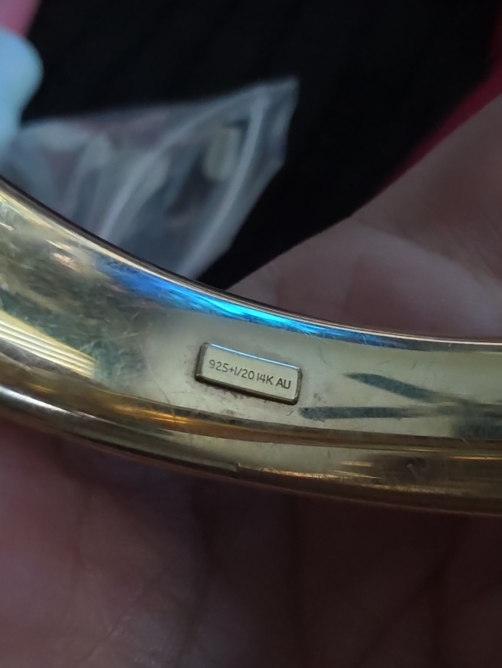 Sterling Silver and 14K Gold Two-Tone Bangle Bracelet